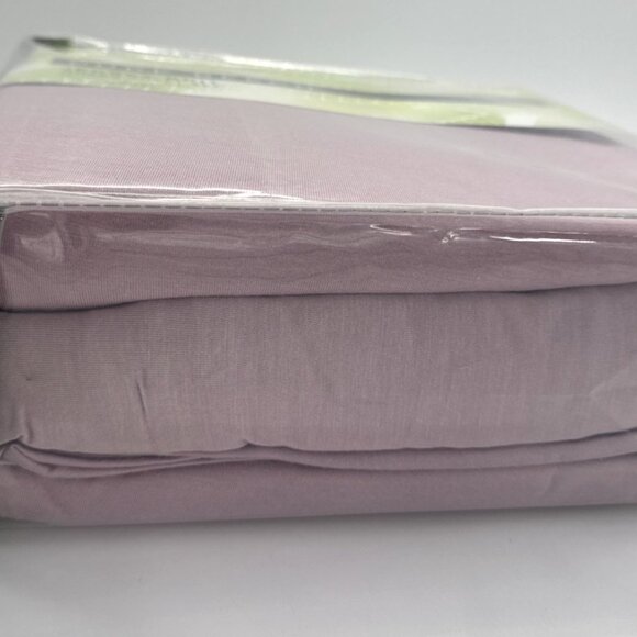 Pure Beech Jersey Knit Sheet Set QUEEN 100% Modal Lilac Soft 4 Piece Set NEW - Picture 8 of 11
